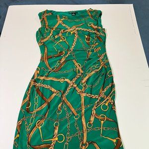 Ralph Lauren Green Chain Bodycon Dress Sleeveless